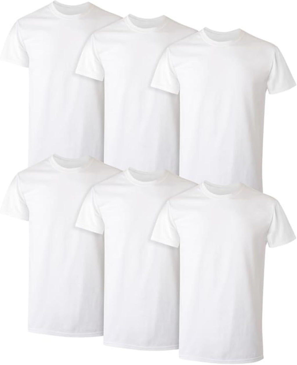 Hanes Mens Cotton. Moisture-wicking Crew Tee Undershirts. Multi-packs. Black/Grey/Blue Assorted - 6 Pack. Medium US
