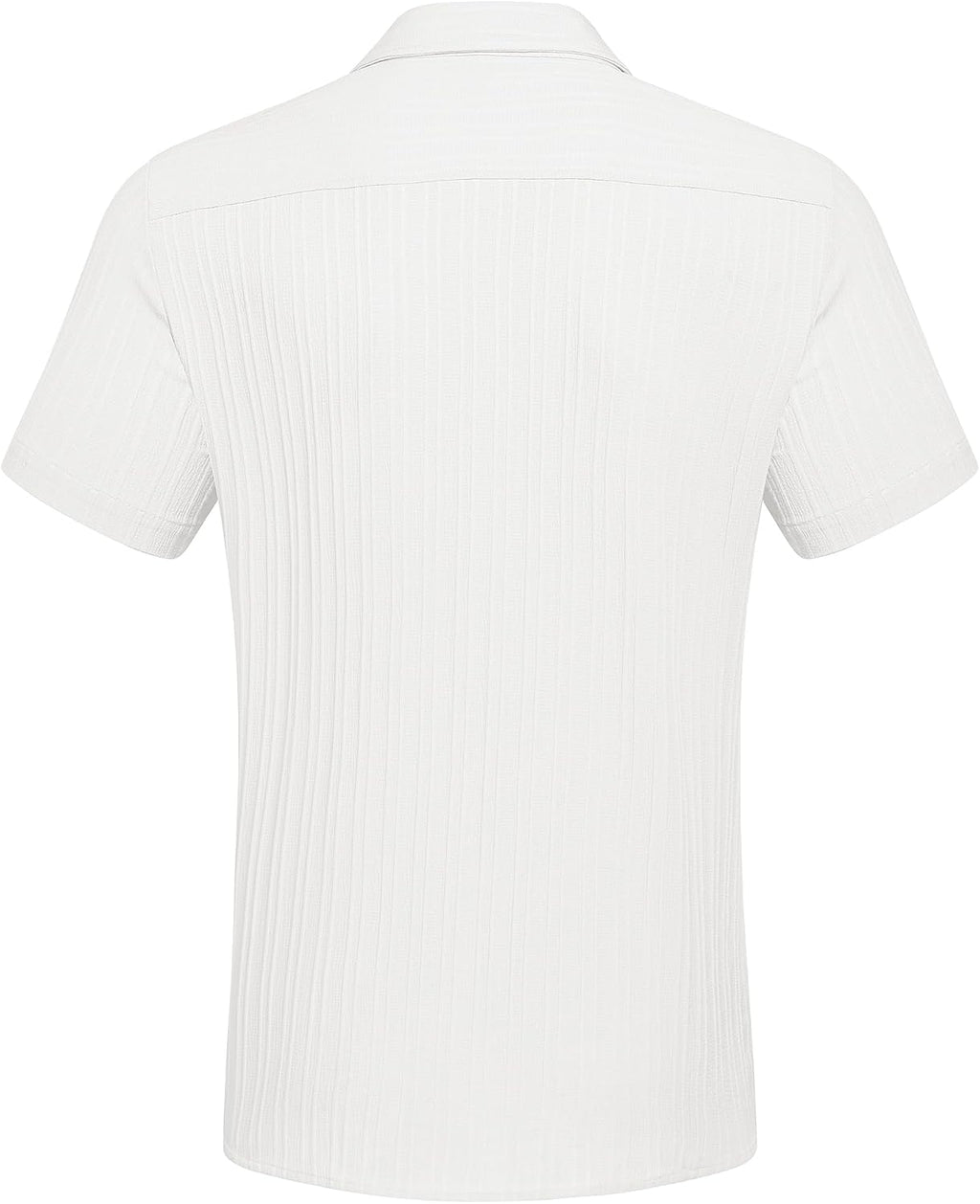 COOFANDY Men's Summer Linen Shirts Short Sleeve Button Down Shirts for Men Fashion Beach Casual Shirt A-White