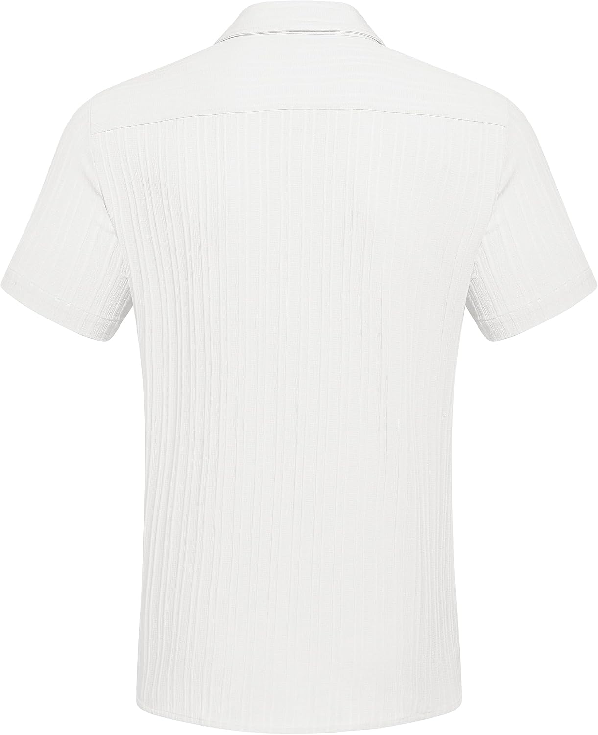COOFANDY Men's Summer Linen Shirts Short Sleeve Button Down Shirts for Men Fashion Beach Casual Shirt A-White
