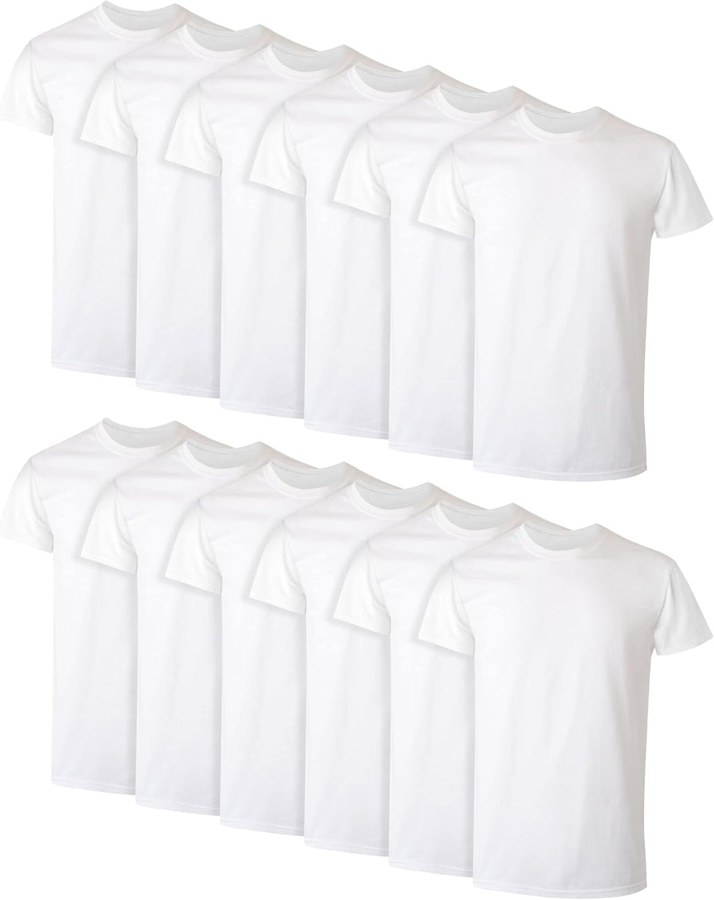 Hanes Mens Cotton. Moisture-wicking Crew Tee Undershirts. Multi-packs. Black/Grey/Blue Assorted - 6 Pack. Medium US