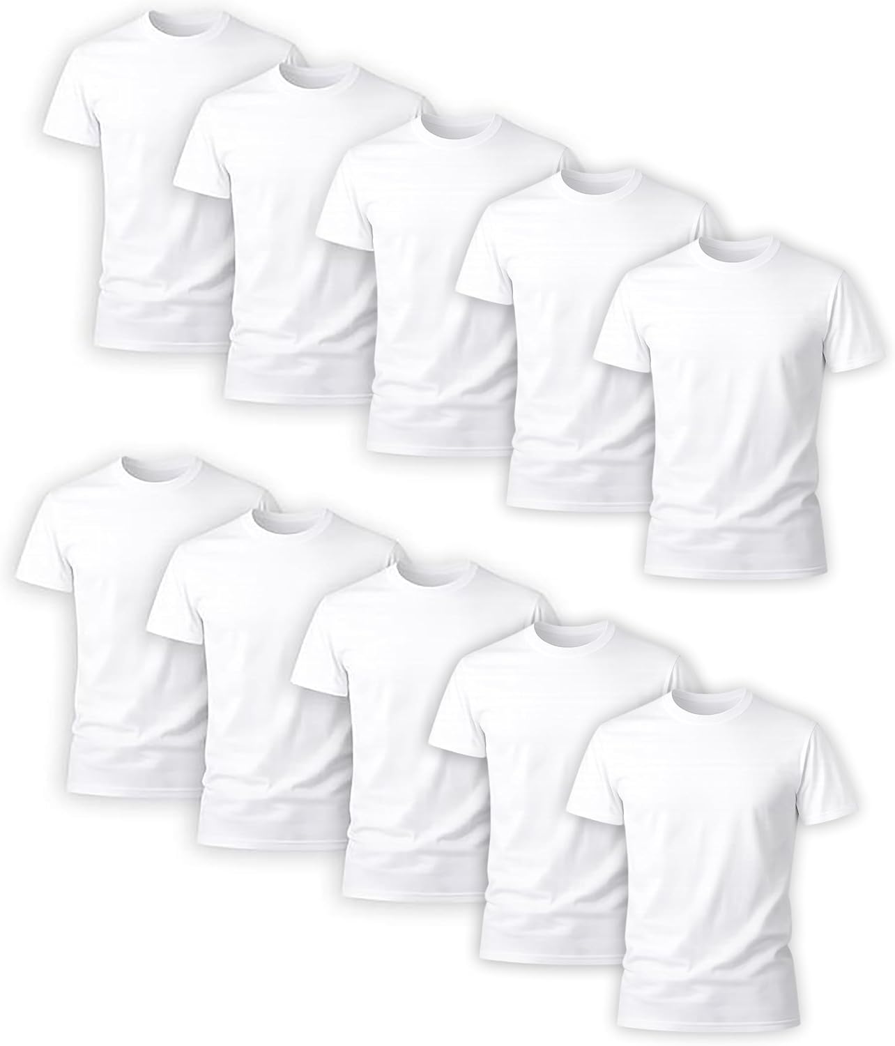 Hanes Mens Cotton. Moisture-wicking Crew Tee Undershirts. Multi-packs. Black/Grey/Blue Assorted - 6 Pack. Medium US