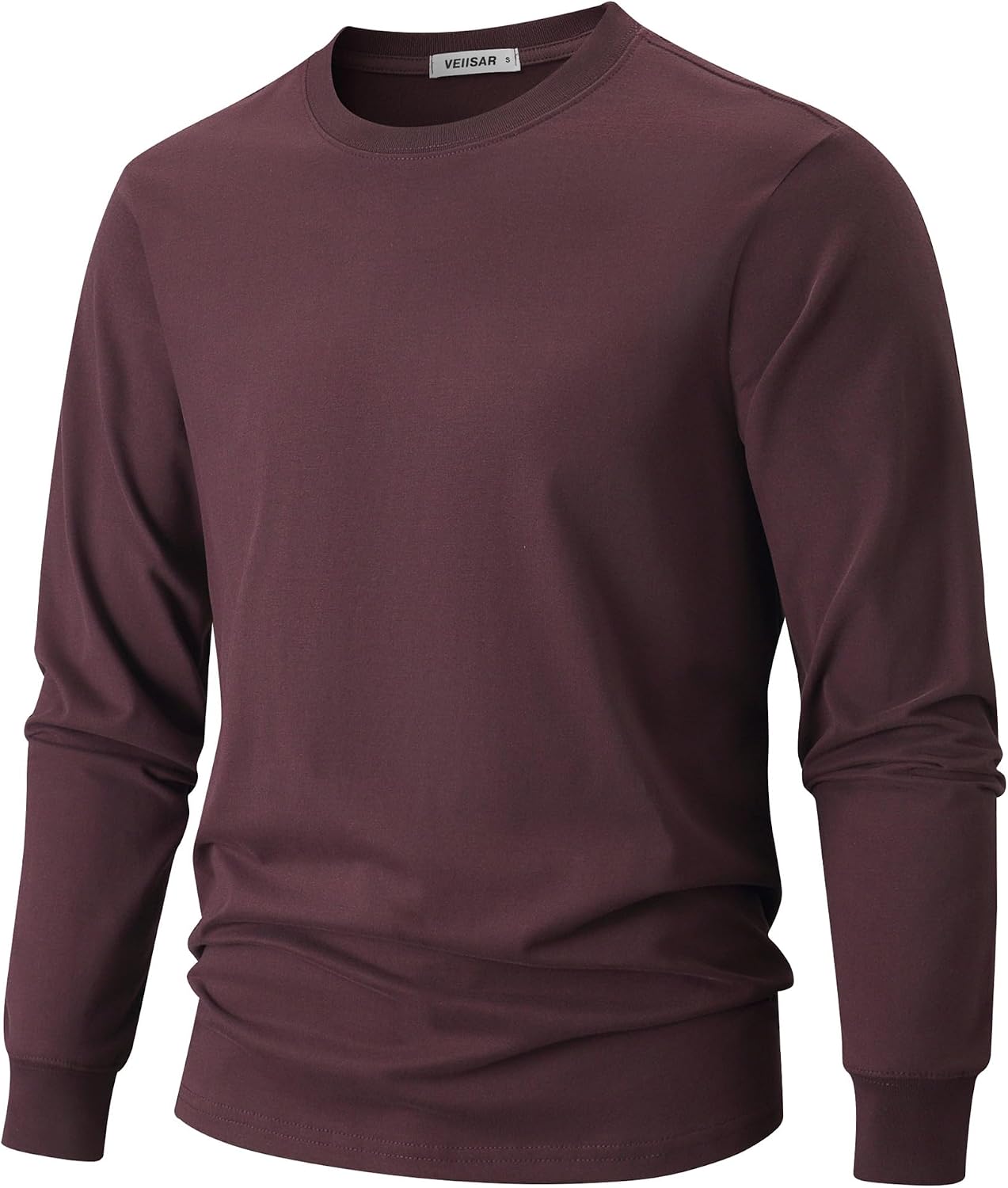 VEIISAR Men's Heavy Weight Crew Neck T-Shirt Mens Premium Cotton Tee Khaki XL