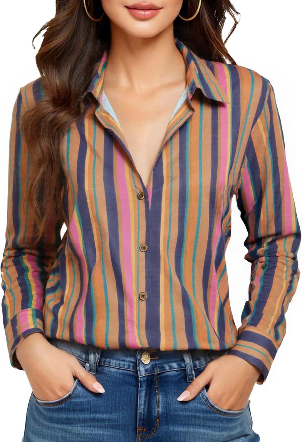 COUXILY Beige Dress Shirts Women Womens Blouse Button Down Up Silk Shirt Long Sleeve Blouses Collared Slim Wrinkle Free Fit Formal Tops for Casual Work Business Tunic Work Top Cream Size XL